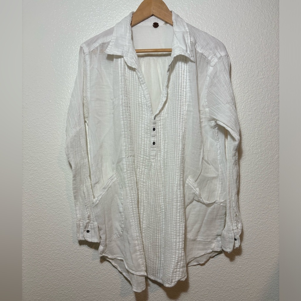 Free People White Tunic Top